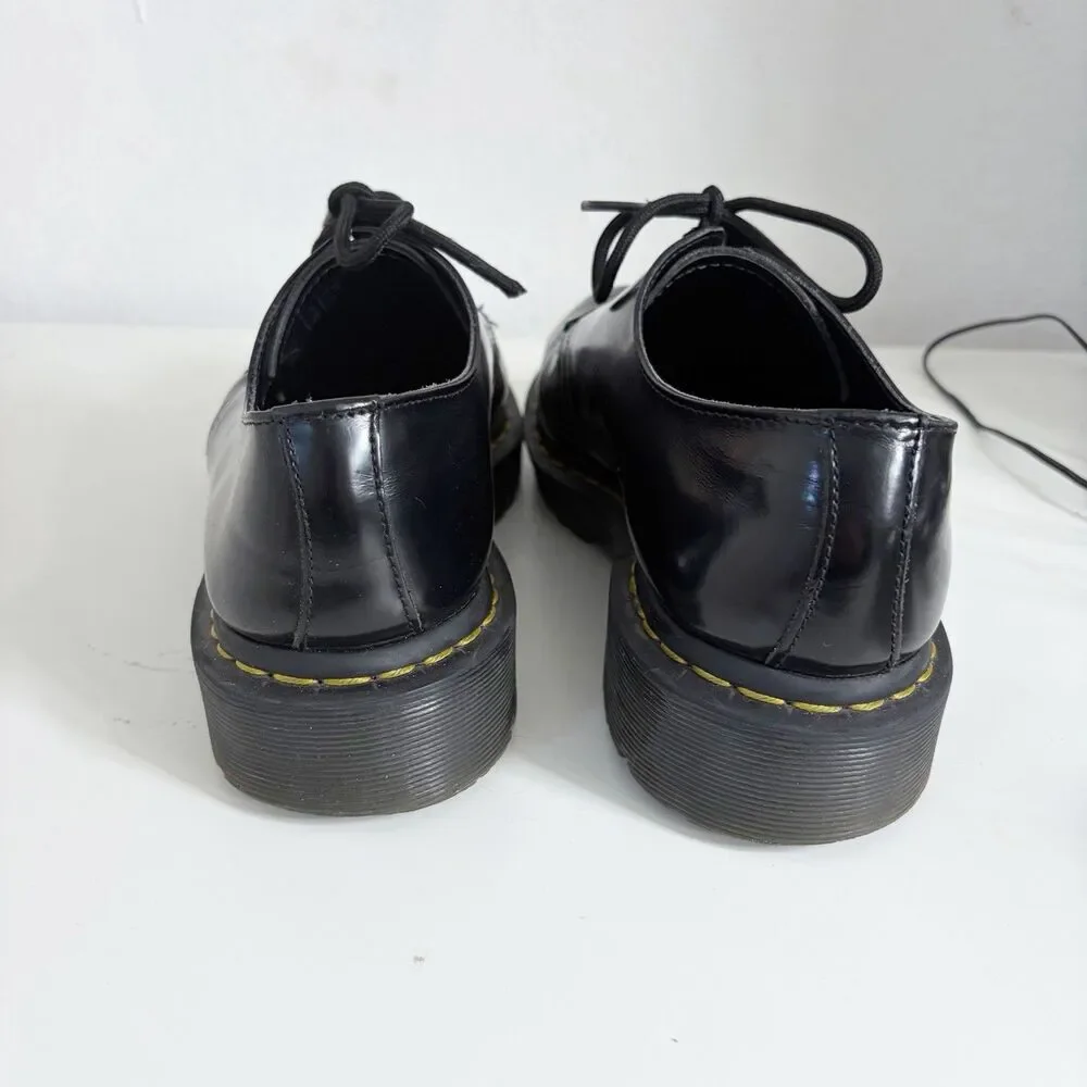 Dr Martens Smooth Black Leather Oxford Shoes 21084 Men's Sz 9 Women's 10L